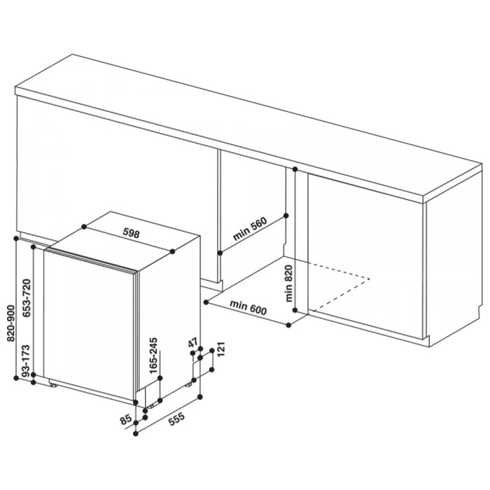 Lavastoviglie Hotpoint Ariston HI 5030 WEF da incasso Scomparsa