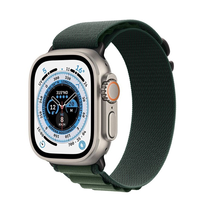 Smartwatch Apple Watch Ultra (A2684) 49mm 32GB GPS+Cell OLED Touchscreen Dark Green Alpine Loop [Grade A]