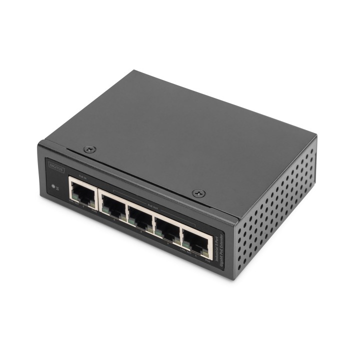 DIGITUS Extender industriale 5 porte Gigabit PoE