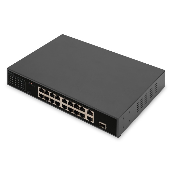 Switch 16 Porte FE PoE 2 GE Uplinks (RJ45 / SFP)