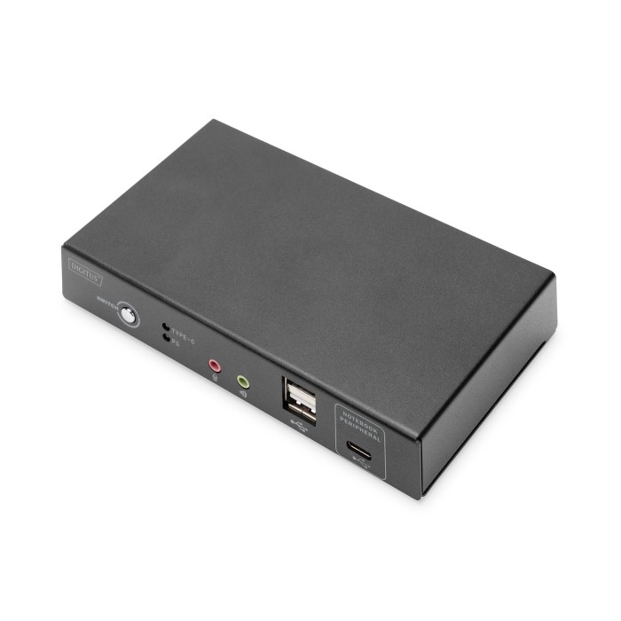 Switch KVM, 2 porte, 4K30Hz, USB-C/USB/HDMI in, HDMI out, rete