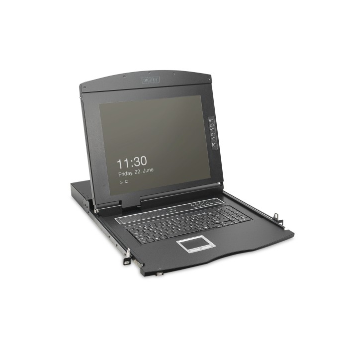 Console KVM modulare HD LCD con TFT da 19', connessione KVM VGA a 8 porte, touchpad, layout di tastiera italiano