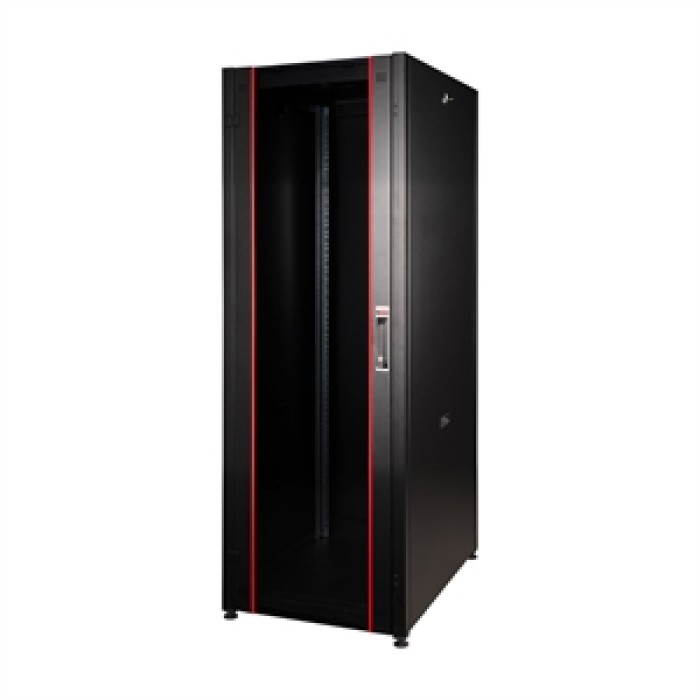 ARMADIO RACK PER RETI 19' 42U (A)2002, (L)600, (P)800 COLORE NERO PORTA VETRO SERIE EAVI