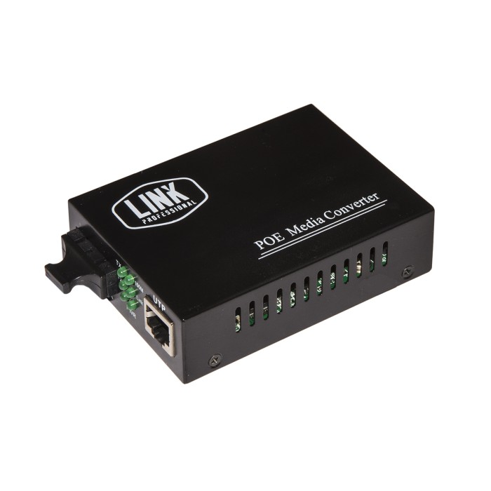 MEDIA CONVERTER FIBRA OTTICA SC DUPLEX SINGLEMODE - RJ45 10/100 SINGLEMODE 1310NM POE 802.3AT 30W 10/100