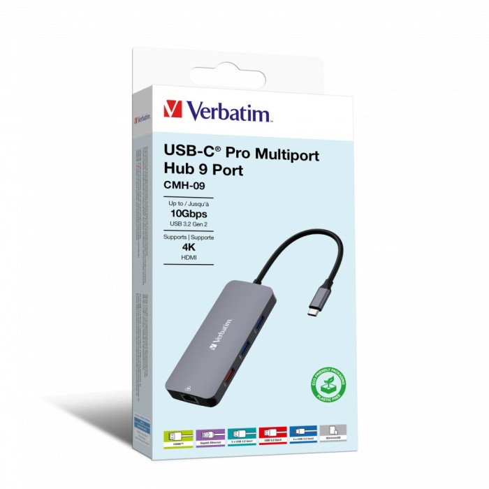 VERBATIM 32152 USB-C PRO MULTIPORT HUB 9 PORT CMH-09