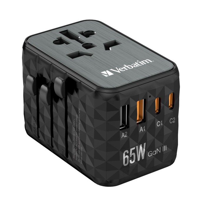 VERBATIM 32120 VERBATIM TRAVEL ADAPT. 2XUSB-C DP/2XUSB-A 65W QC4+