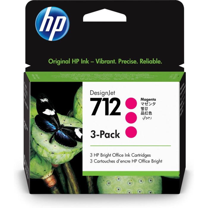 HP INC. 3ED78A HP 712 3PACK 29-ML MAGENTA DESIGNJET INK CARTRIDGE